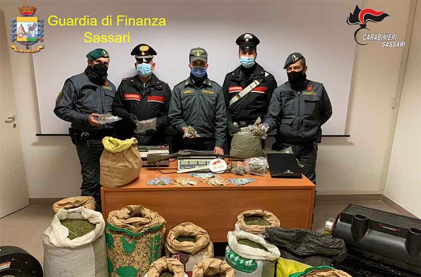 Traffico di droga tra Sassari e Bono: sequestrati 85 kg di marijuana 1 Traffico di droga tra Sassari e Bono