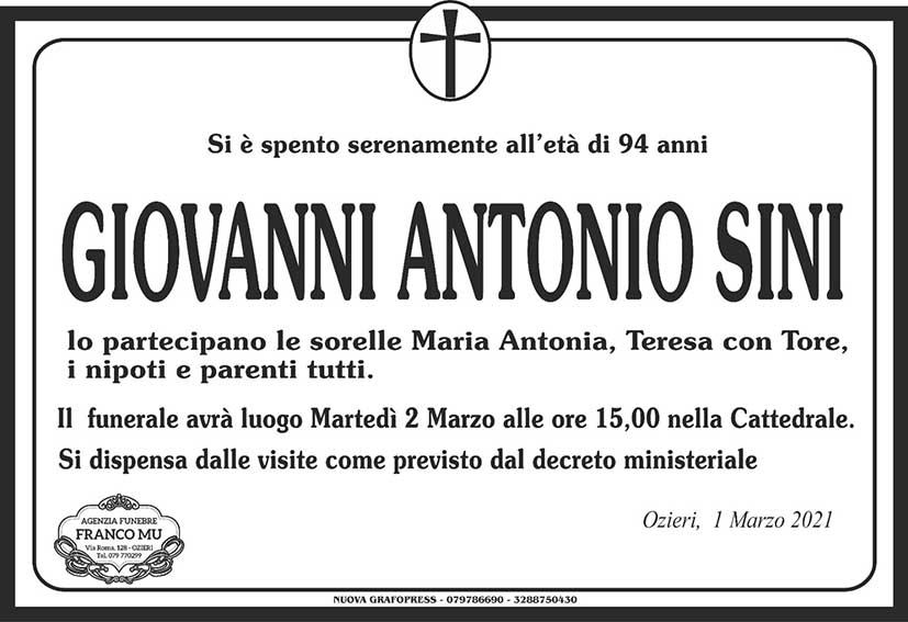 Necro Ozieri 348 Giov. Antonio Sini