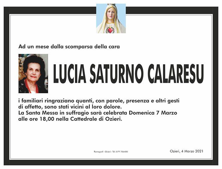 Necro Ozieri 344 Lucia Saturno Trigesimo