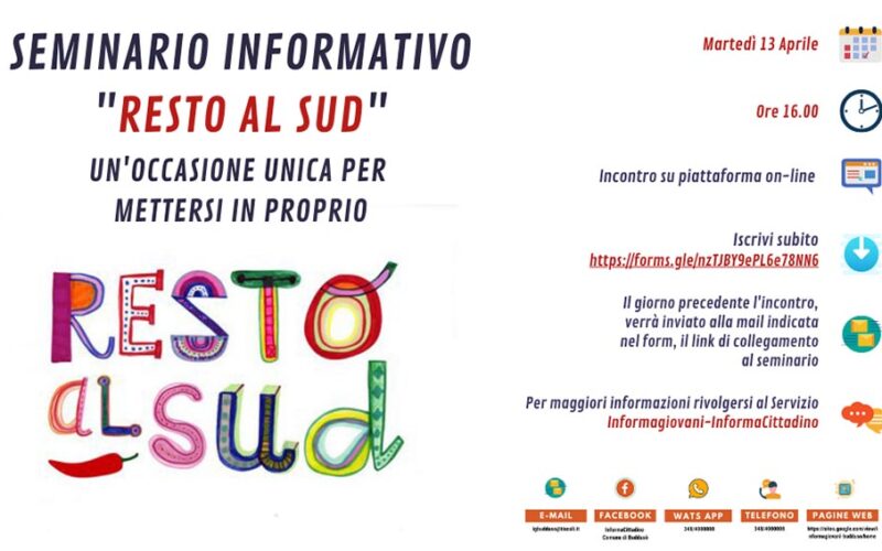 Seminario Buddusò Resto al Sud