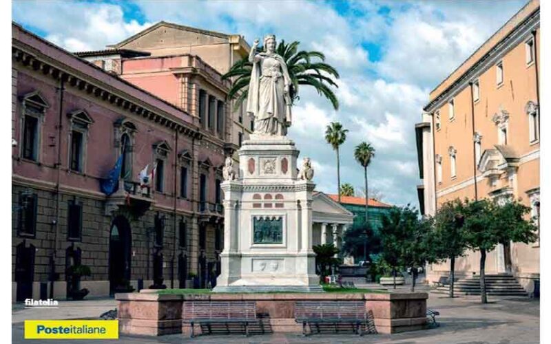 annullo filatelico e cartolina dedicati al “Monumento a Eleonora d’Arborea”