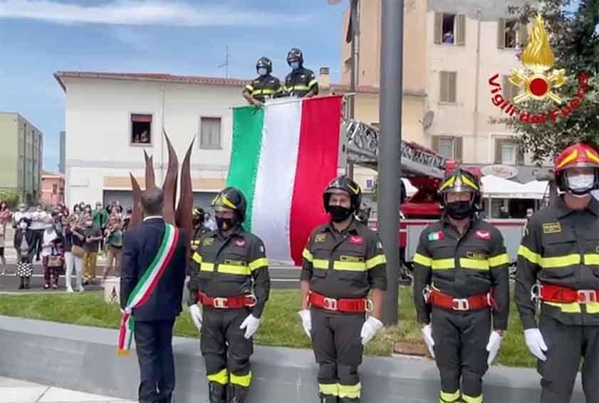 Inaugurazione monumento Vigili del Fuoco Olbia