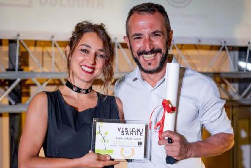 Roberto Carta riceve il Premio Giovani a Visioni Sarde 2020 Foto di Barbara Pau