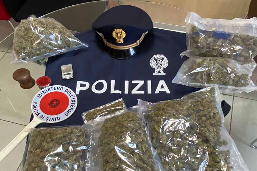 Sassari, 1.5 kg di marjuana in casa: arrestata una coppia di giovani 1 Sassari arrestata coppia sassarese 1.5 kg di marjuana