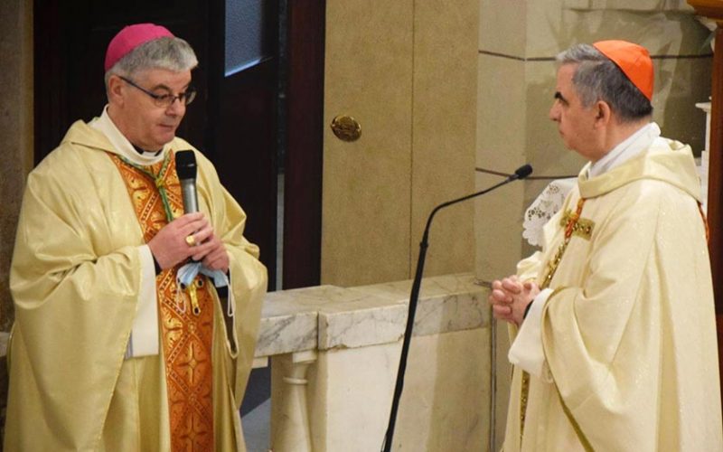 Mons. Corrado Melis e card. Angelo Becciu