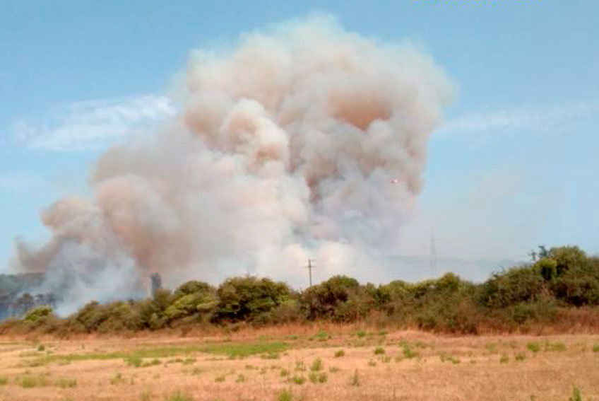 Incendio Calangianus stazzo Agnolu