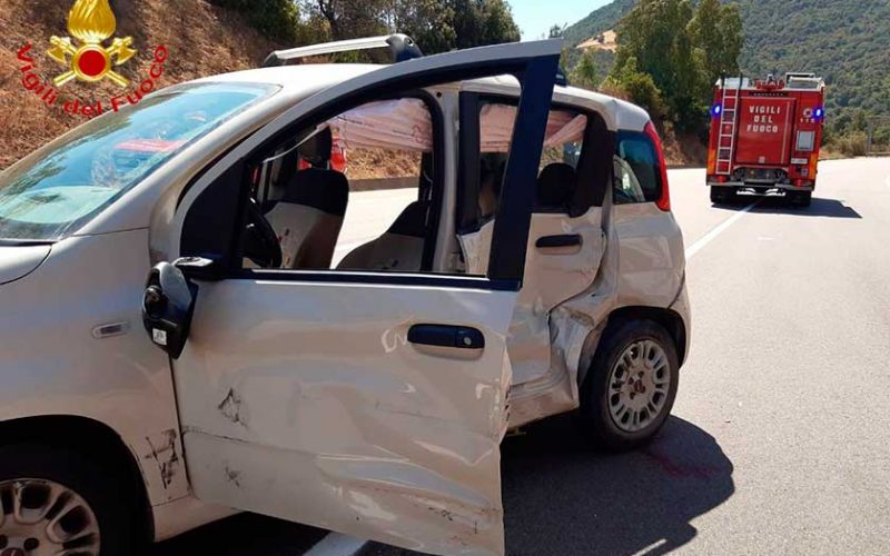 La Fiat panda coinvolta nell'incidente di Jerzu