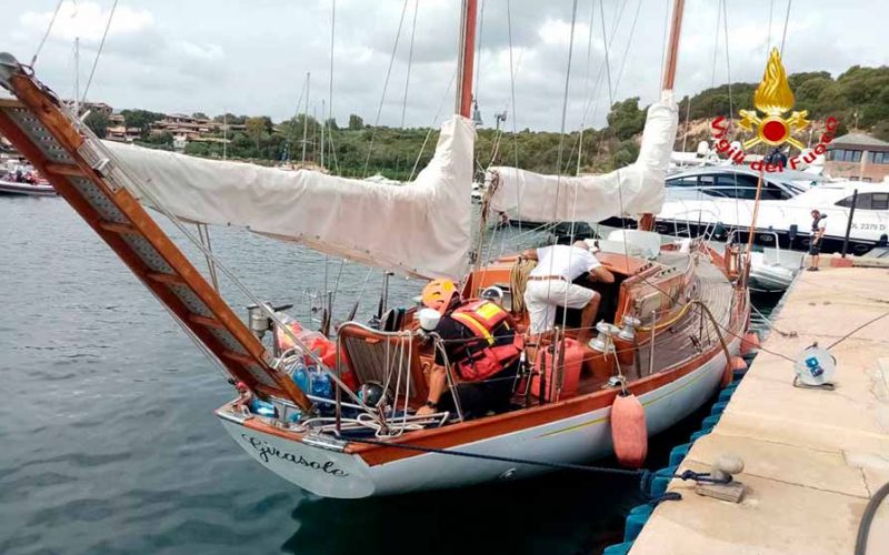 San Teodoro barca a vela soccorsa Vigili del Fuoco
