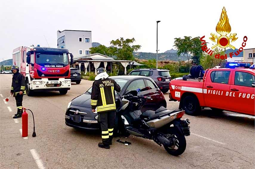 Incidente nella zona industriale di Olbia, un ferito nello scontro tra un'auto e una moto 1 Incidente a Olbia zona industriale