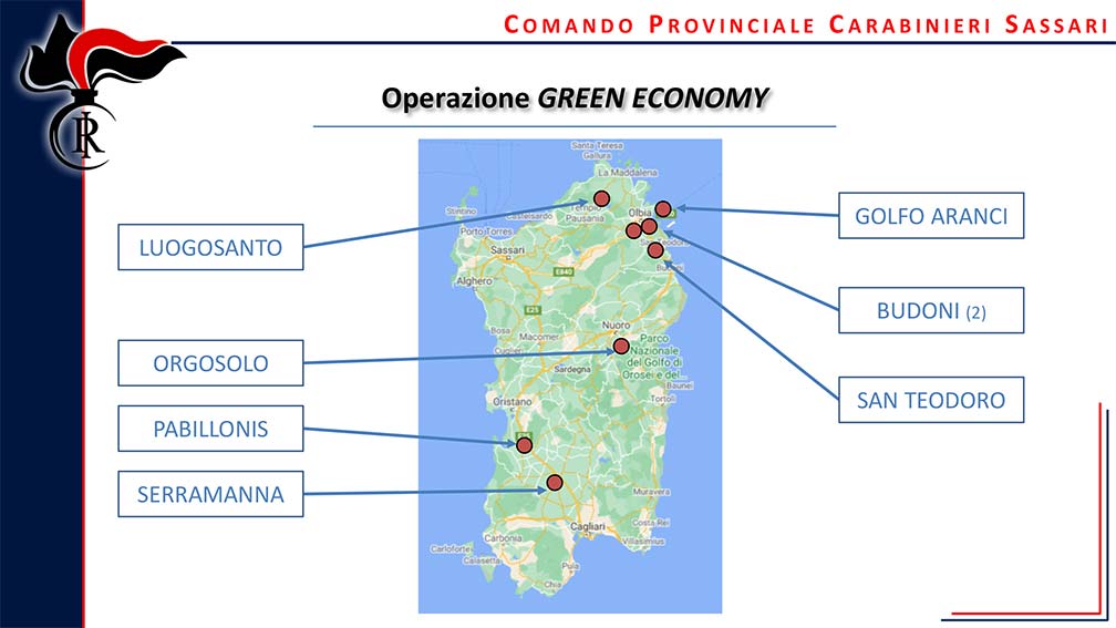 operazione Green Economy cartina