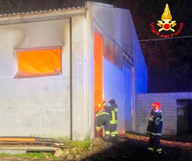 Capannone distrutto da un incendio a Fonni, morti 40 vitelli 3 Incendio Fonni