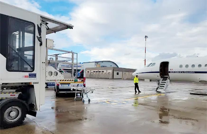 Volo urgenza neonata Cagliari Roma