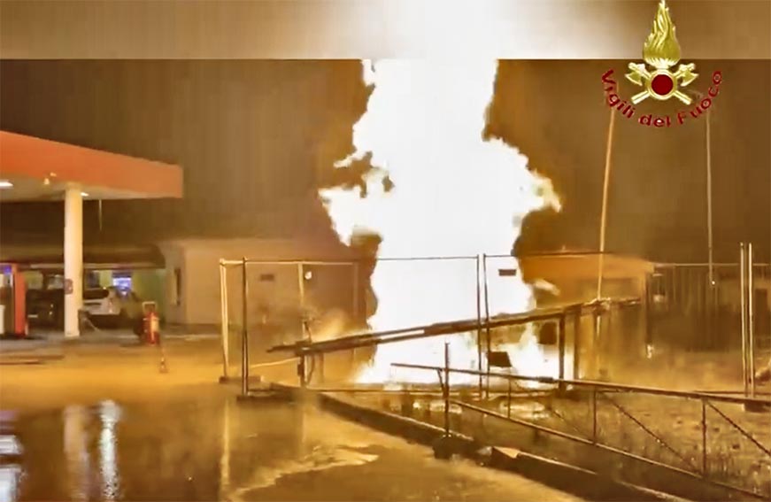 Incendio in un distributore di Girasole, in fiamme un serbatoio di GPL 1 Incendio distributore Girasole