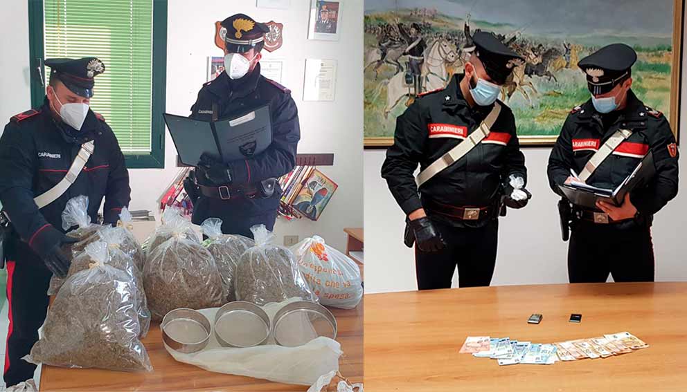 Spaccio di droga: doppio arresto del reparto territoriale dei Carabinieri di Olbia 1 Operazione carabinieri Olbia e Loiri Porto San Paolo