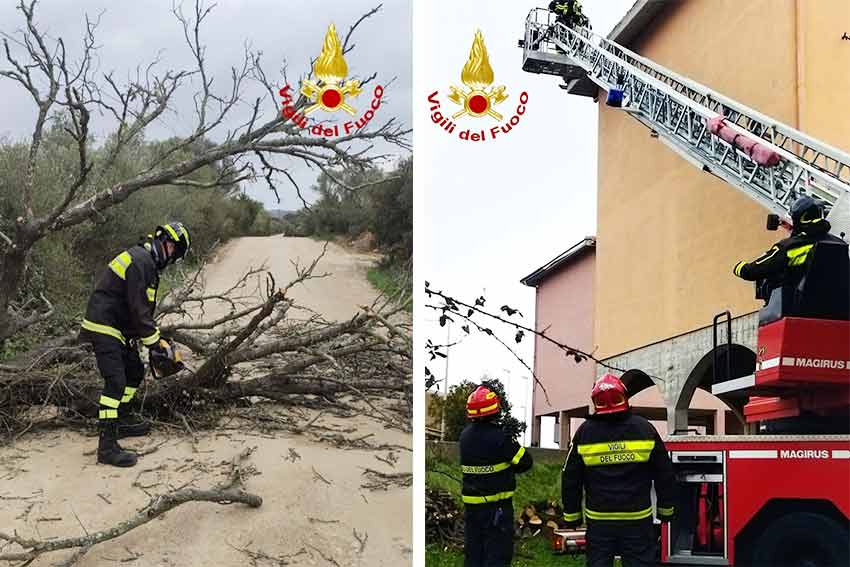 Alberi caduti e tetti divelti per il Maestrale in Gallura, intervengono i Vigili del Fuoco 1 Vigili del Fuoco Maestrale Gallura