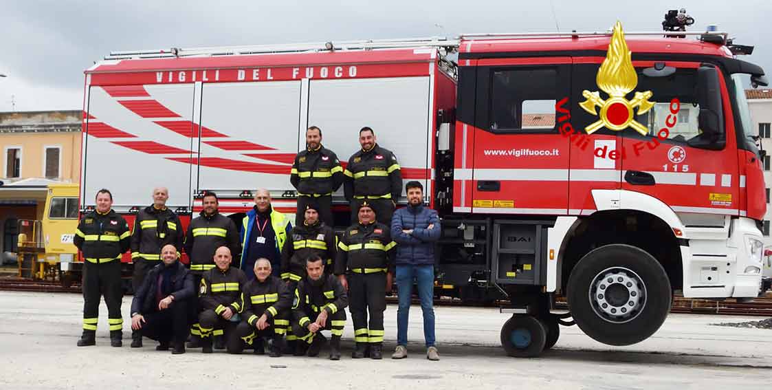 Vigili del Fuoco di Sassari, concluso il primo corso per autisti AutoPompaSerbatoio su rotaia 1 Corso autisti vigili del fuoco Sassari