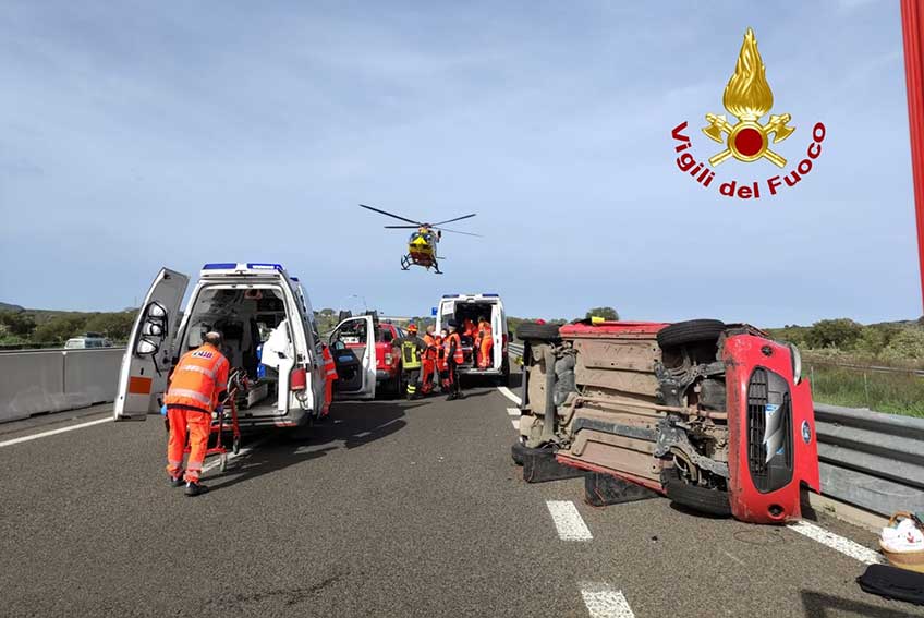 Ardara. Incidente sulla Sassari-Olbia: grave una ragazza 1 Incidente Bivio Ardara 729