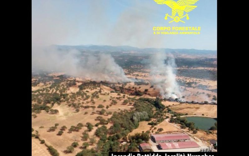 Bottidda incendio Nuraghes