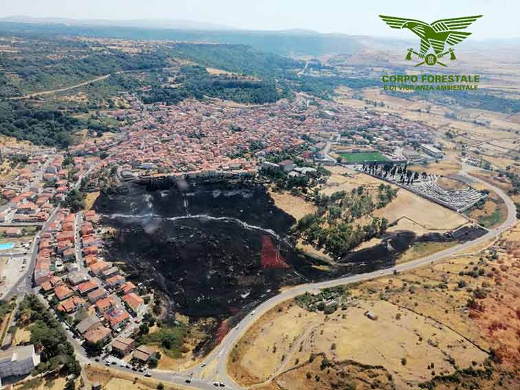 Incendio Bonorva vista aerea