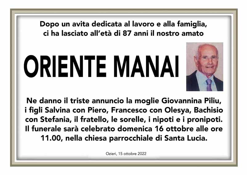 Necro Ozieri 112 Oriente Manaii