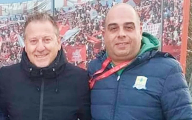 Cristian Polo col vice presidente del Perugia Calcio Mauro Lucarini