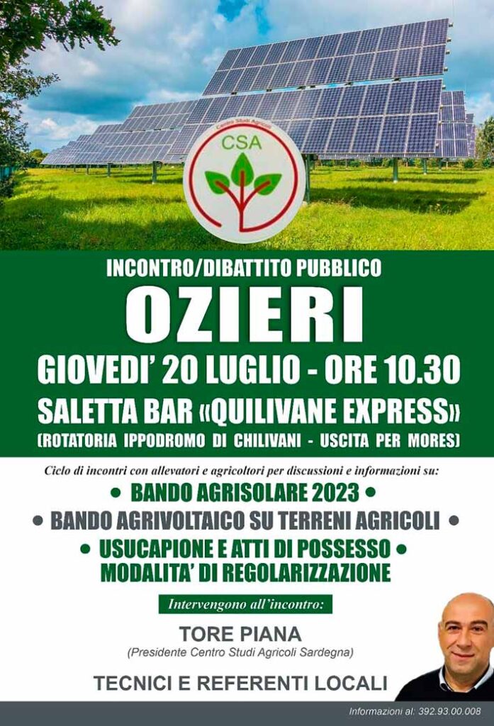 Incontro Centro studi agricoli Sardegna