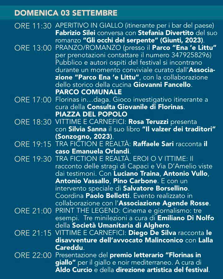 Programma domenica 3 settembre FLORINAS IN GIALLO1