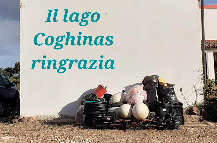 Raccolta rifiuti lago Coghinas Tula