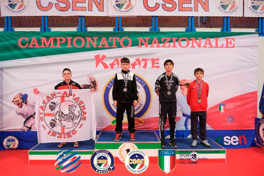 Straordinario secondo posto per la Sandalia Karate Ozieri al Campionato nazionale Csen 6 Sandalia Karate 2.3