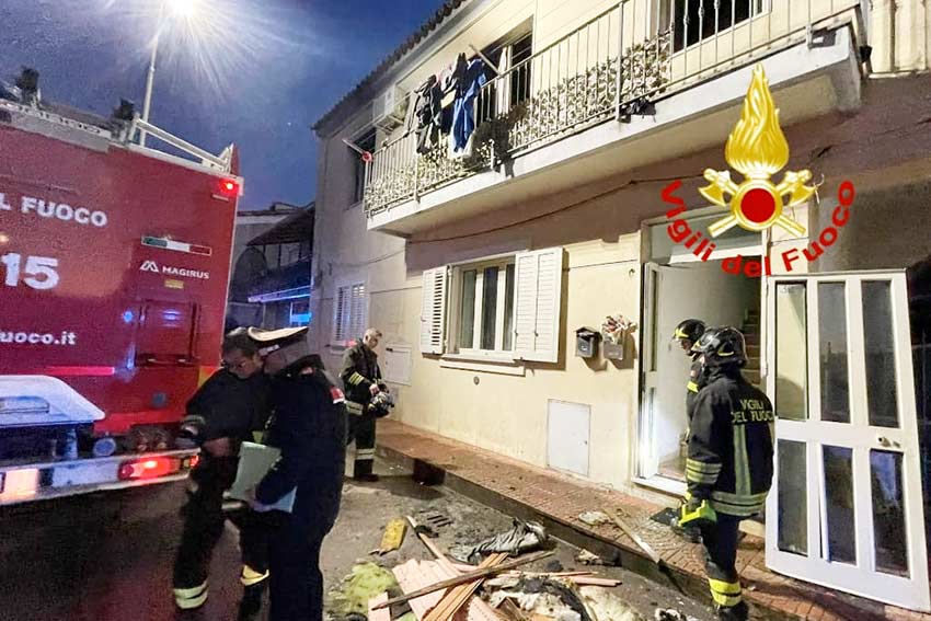 Esplosione abitazione Olbia via Antonelli