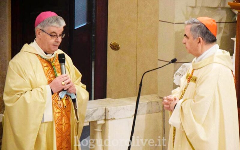 Mons. Corrado Melis e card. Angelo Becciu