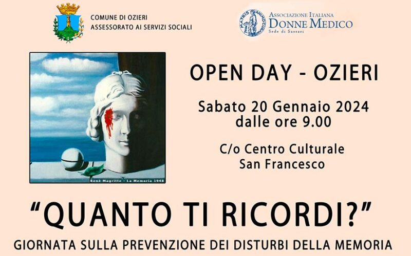 open day Ozieri disturbi della memoria