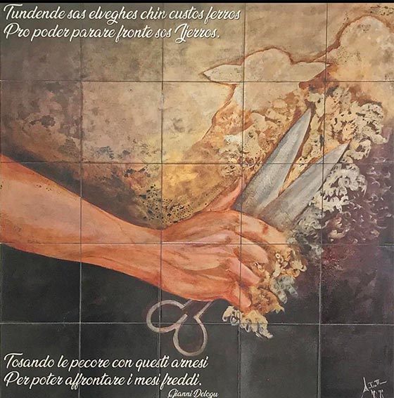 Pattada celebra la "resolza" e le tradizioni artigiane locali con i murales di Antonietta Zizi 3 Murale Antinietta Zizi Pattada