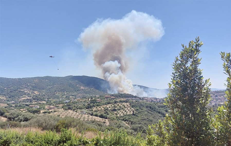 Inferno di fuoco a Ozieri, minacciate dalle fiamme diverse abitazioni 2 Incendio Ozieri 3