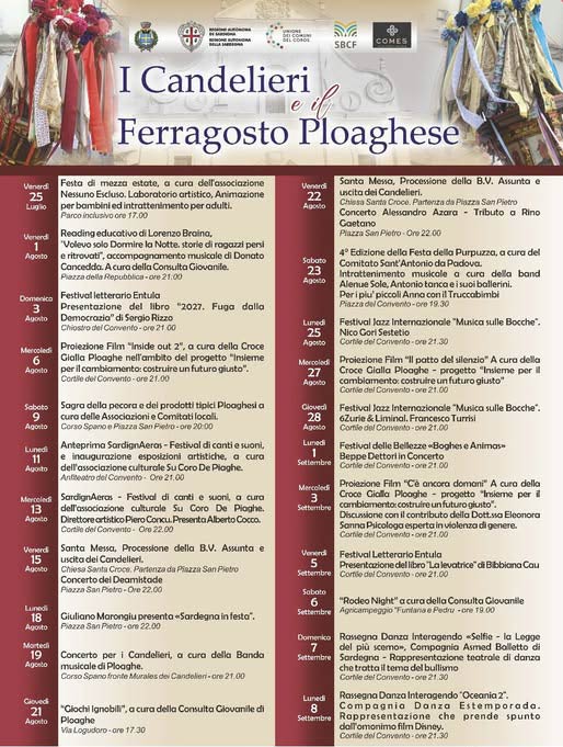 “I Candelieri e il Ferragosto ploaghese”, oltre un mese di eventi a Ploaghe 2 LOCANDINA