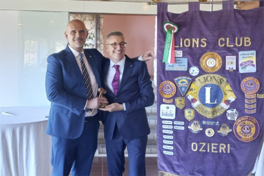 Vincenzo Becciu neo presidente del Lions Club Ozieri 1 Lions Club Ozieri Vincenzo Becciu e Gianluca Manca