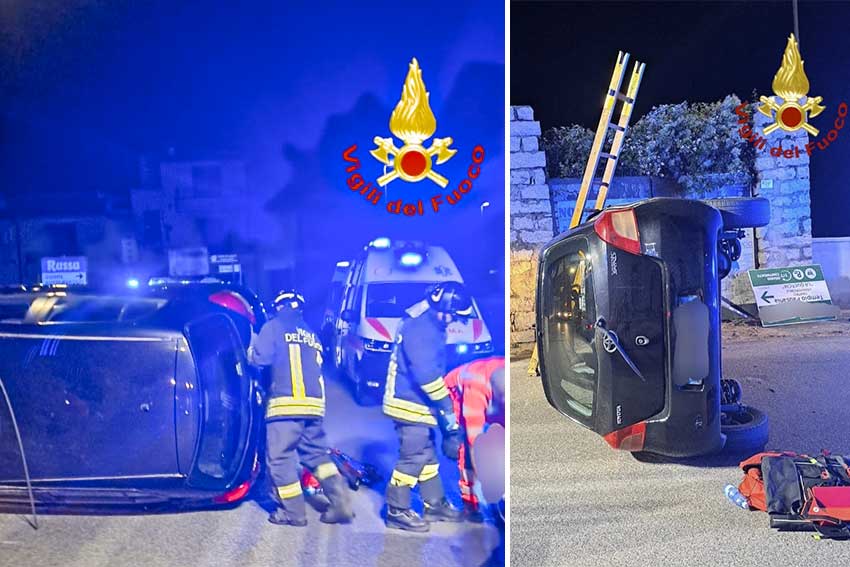 Incidente nella notte a Calangianus: auto si ribalta con 5 persone a bordo, tra cui una bambina 1 incidente Calangianus