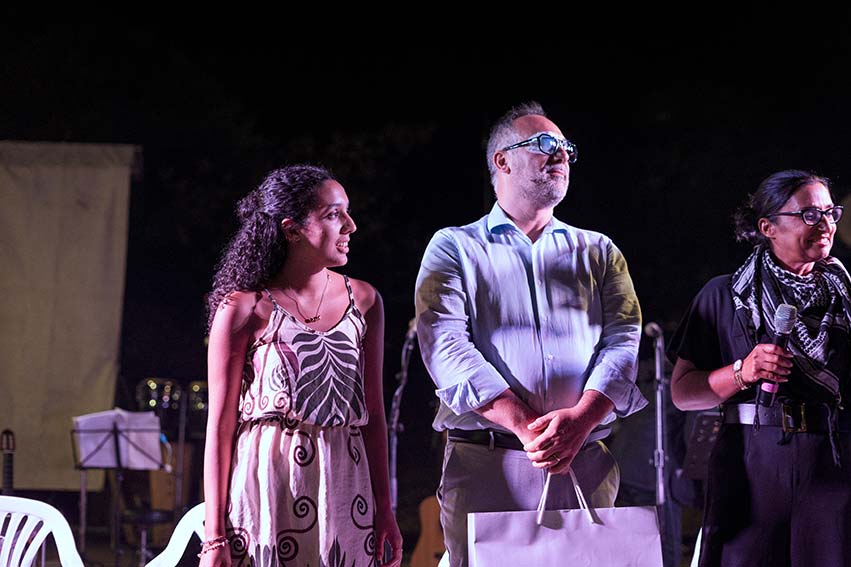 Siligo, il dramma della Striscia di Gaza al centro dell'ultima giornata del Festival Ammajare 2 Hiba Alif e Giovanni Porcheddu