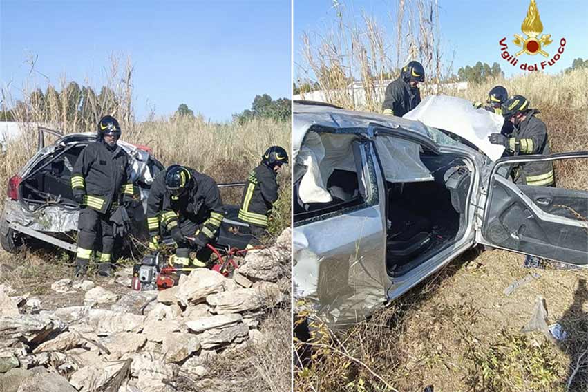 Orosei, auto esce di strada e sfonda un muro. I feriti trasportati in ospedale con l'eliambulanza 1 Incidente Cala Liberotto