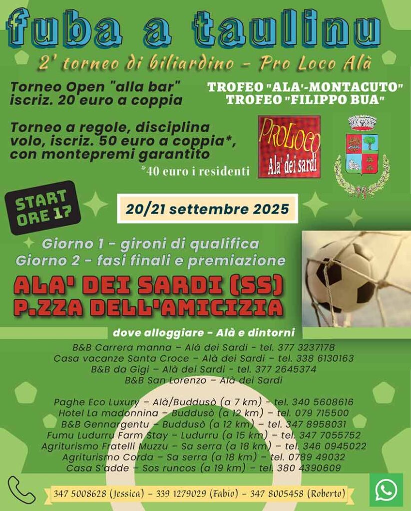 Calcio Balilla, ad Alà dei Sardi il secondo torneo "Fuba a taulinu" 2 Fuba a taulinu