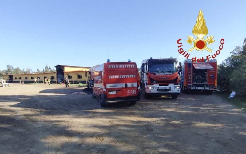 Incendio box maneggio Arborea