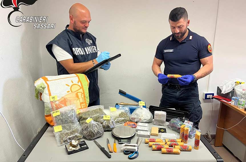 Arresto Olbia ragazzo droga e petardi illegali