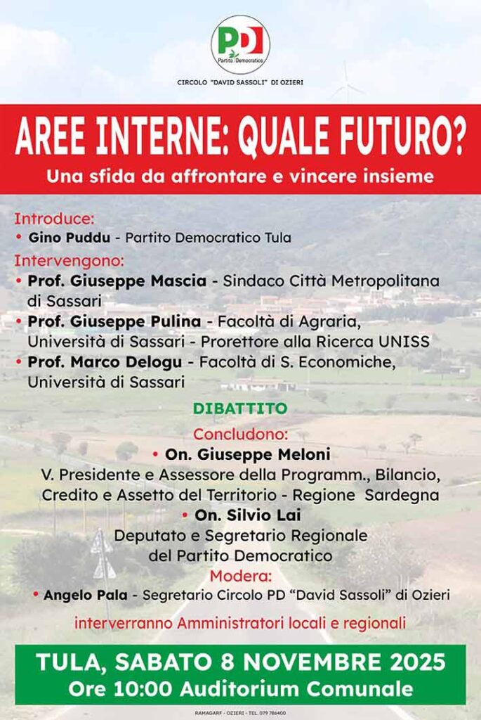 “Aree interne: quale futuro?“, convegno a Tula 3 Convegno Tula aree interne