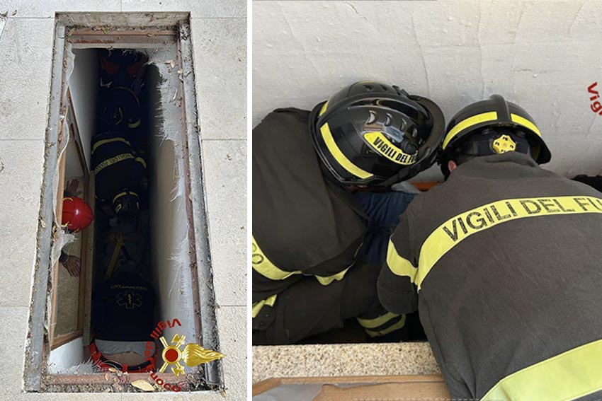 Golfo Aranci, donna cade in un’intercapedine: soccorsa dai Vigili del Fuoco di Olbia 1 Donna caduta intercapedine Golfo Aranci