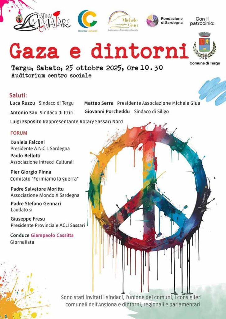 Ammajare, da Siligo a Tergu per continuare a parlare di pace 2 Incontro Tergu Gaza e dintorni