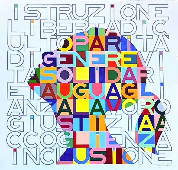 Ploaghe celebra la Carta dei diritti con un murale di Marco Mattei 2 Murale Ploaghe 2