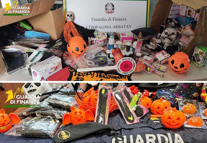Maxi sequestro di articoli Halloween in Ogliastra della Guardia di Finanza di Arbatax 1 Sequestro articoli halloween Ogliastra