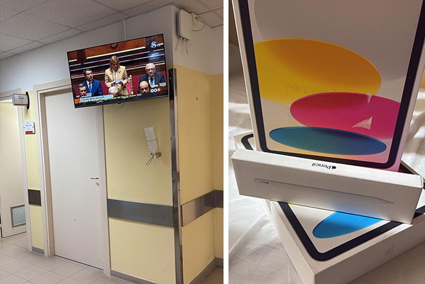 Ozieri, ancora una donazione di PossibilMente all'ospedale "Segni" 2 Tv e Ipad al Pronto Soccorso di Ozieri