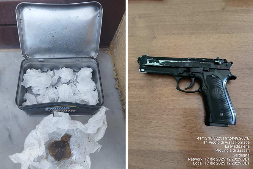 La Maddalena, a scuola con droga e pistola priva del tappo rosso 1 Droga e pistola scuole La Maddalena