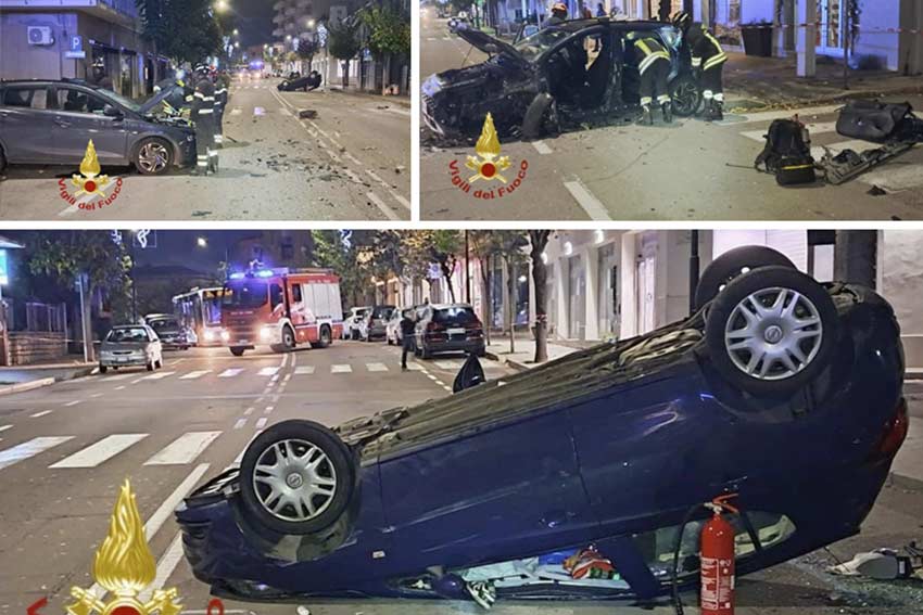 Olbia. Schianto all'alba in viale Aldo Moro, 2 feriti 1 Incidente Olbia viale Aldo moro